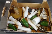 kl. Karton mit Porzellan-Pfeifenköpfen etc, 1x vom Turnverein "Burgunda" Oberwiederstedt