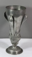 schöne Jugendstil-Vase, Zinn, ungemarkt, H-28cm.