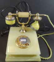 grosses Onyx-Telefon mit Wählscheibe, H-25 cm, B-19 cm