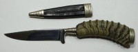 Jagdmesser, Nicker, Hersteller: Linder, Griff: Steinbock, L. 24 cm mit Scheide, guter Zustand