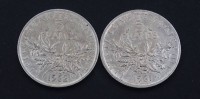 Auktion 342 / Los 6076 <br>2x 5 Francs 1961 / 1962, zus. 24g.