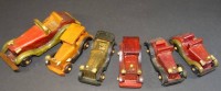 6x kl. Oldtimer-Holzmodelle, Handarbeit, L-ca. 10 bis 15 cm