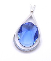 Los  <br>Großer Silber Anhänger mit einem blauen Farbstein, L. 6,1cm, 11,4g.
