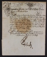 wohl Urkunde, Mecklenburg 1798, Nurglasrahmen, ca. BG 24,5 x 20cm.