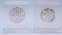 Auktion 333 / Los 6085 <br>2x Feinsilber Medaillen 25 und 30 Jahre Treue, Baur Versand, zus. 22g.