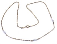 Auktion 334 / Los 1003 <br>Halskette mit SW-Perlen, Gold 0.333, L. 40cm, 2,8g.