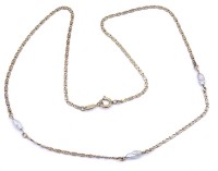Auktion 334 / Los 1003 <br>Halskette mit SW-Perlen, Gold 0.333, L. 40cm, 2,8g.