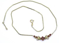 Auktion 334 / Los 1005 <br>Granat Collier, goldfarben, L. 40 - 40,5cm