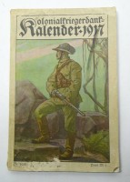 Kolonialkriegerdank-Kalender für das Jahr 1917, Verlag des Kolonialkriegerdank, Berlin, mit 4 Kunstkarten, Altersspuren, 13,5 x 20 cm