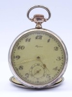Auktion 334 / Los 2000 <br>Herren Taschenuhr "Alpina", Silbergehäuse 0.800, mechanisch, Werk läuft, D. 49mm