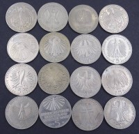 Auktion 334 / Los 6010 <br>16x 5 DM Münzen = 80 Deutsche Mark