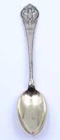 Auktion 334 / Los 7001 <br>kl. Silberlöffel mit EK, 1914 1915 "Viel Feind viel Ehr!", Silber 0.800, Albert Schrofter, 14,6g.