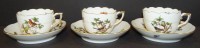 Auktion 334 / Los 8006 <br>3 Moccatassen mit U.T. "Herend"  Dekor Rothschilkd