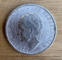 2 1/2 Gulden, 1938, Königin Juliane, Gebrauchsspuren