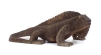 Auktion 334 / Los 15005 <br>Leguan aus Holz, L.35cm, B. 18cm