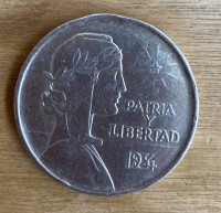 Un Peso, Cuba 1934, Silber