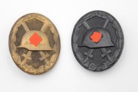 Auktion 334 / Los 7010 <br>2x Verwundetenabzeichen in schwarz, 3. Reich, 1x stark berieben