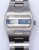 Auktion 334 / Los 2006 <br>sog. Scheibenuhr, "Dugena",Digital, Automatikwerk, Werk läuft, Gehäuse 36,1x36,1mm