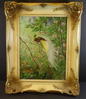 Auktion 334 / Los 4014 <br>O.Liebert, 1971 "Paradiersvogel", Öl/Leinen, gerahmt, RG 54x44 cm