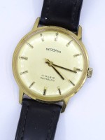 Auktion 334 / Los 2008 <br>Herren Armbanduhr "Bergana", mechanisch, Werk läuft, D. 34mm, Deckelgravur "Ein Platz an der Sonne",