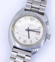 Auktion 334 / Los 2010 <br>Armbanduhr "Anker", mechanisch, Werk läuft, Gehäuse 35x32mm, Alters- und Gebrauchsspuren, Glas beschädigt