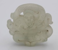 Auktion 334 / Los 15519 <br>wohl Jade-Schnitzerei, China, H-5,5cm,