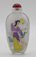 Auktion 334 / Los 15521 <br>Snuff-Bottle, China, Zwischenglasmalerei, H-9,7cm.