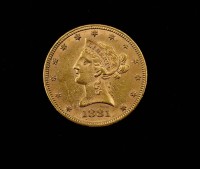 10 Dollar USA 1881 Gold 0.900 , 16,68g., D. 27,0mm