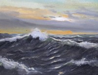 Auktion 334 / Los 4022 <br>anonymes Seestück, Öl/Leinwand, gerahmt, RG 31,5 x 38cm.