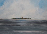 Auktion 334 / Los 4024 <br>Georg SCHWARZ (XX), Ansicht Neuwerk, Öl/Holz, gerahmt, RG 37 x 47cm.
