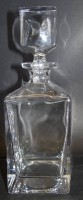 Auktion 334 / Los 10016 <br>eckige schwere Kristall-Karaffe, H-25 cm