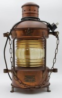 Auktion 334 / Los 16031 <br>Schiffslampe, J.H.Peters &amp; Rey Hamburg, Kupfer, H-49cm, Funktion nicht geprüft