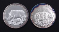 Auktion 334 / Los 6039 <br>2x Feinsilber Medaillen 0.999 , WWF, zus. 40,4g.gekapselt