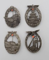 Auktion 334 / Los 7037 <br>4x Sammleranfertigungen, div. Orden der Kriegsmarine, 2. WK