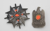 Auktion 334 / Los 7041 <br>2x Sammleranfertigungen, Spanienkreuz und Reichsparteitag Nürnberg, 2. WK