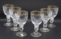 Auktion 334 / Los 10024 <br>6x Likörgläser, Lyngby, Möwe, ca. H-9,5cm.