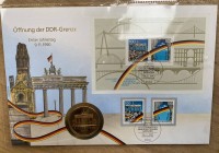 Los  <br>Numisbrief Deutschland Öffnung der DDR Grenze 1990 mit CU-Medaille