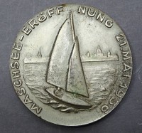 Medaille zur Eröffnung des Maschsees 1936 aus Aluminium, mit Altersspuren