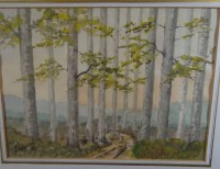 Auktion 500010 / Los  <br>E.Wessel, 92 "Bäume" Aquarell, ger/Glas, RG 42x52 cm