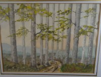 Auktion 500016 / Los  <br>E.Wessel, 92 "Bäume" Aquarell, ger/Glas, RG 42x52 cm