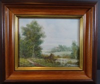 Los  <br>unleserl. sign. "Landschaft" Öl/Leinen, gerahmt, RG 34x49 cm