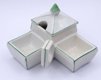 Auktion 500010 / Los  <br>Menage mit Rochlitz Schloss ansicht, ungemarkt,  9x9cm