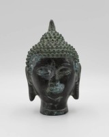 Auktion 334 / Los 15543 <br>Buddha-Büste, Bronze, wohl Japan, ca. H-15cm.