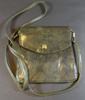 Auktion 334 / Los 13032 <br>Aigner Handtasche, Reptilienleder,  18x18 cm, gut erhalten