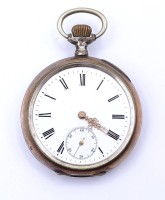 Los  <br>Herren Taschenuhr "Feria", mechanisch, Werk steht, Glas fehlt, Silbergehäuse 0.800, D. 49mm