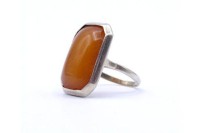Auktion 335 / Los 1015 <br>Bernstein Silber Ring 0.835, 3,9g., RG 54, Kopf 22 x 15mm