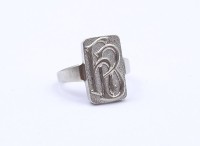 Auktion 335 / Los 1018 <br>800er Silber Ring mit Initialen, 5,6g., RG 65