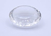 Auktion 335 / Los 1042 <br>Bergkristall, 282ct., oval facc., 48,4x38,2x24mm