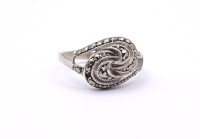 Los  <br>Ring, Silber 935/000 mit Markasiten, ein Stein fehlt, 3,4g.RG 56