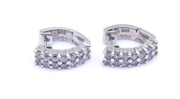 Los  <br>Paar Ohrringe mit Zirkonia, Silber 925/000, L. 1,8cm, zus. 8,0g.